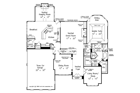 Floor Plan - Main Floor for Colonial House Plan #927-492 - 4 bed, 3.5 bath