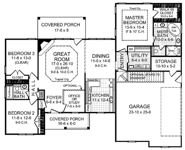 Architectural House Design - Country Floor Plan - Main Floor Plan #21-414