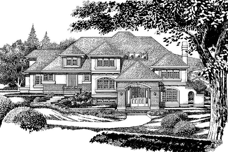Dream House Plan - Exterior - Front Elevation 3 for European House Plan #47-1014 - 4 bed, 4.5 bath