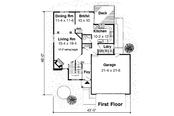 Floor Plan - Main Floor for Traditional House Plan #312-794 - 3 bed, 2.5 bath