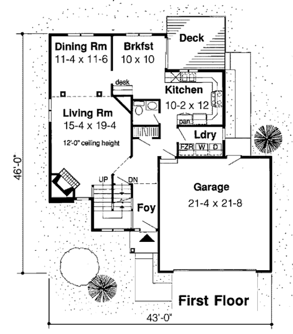 Floor Plan - Main Floor for Traditional House Plan #312-794 - 3 bed, 2.5 bath
