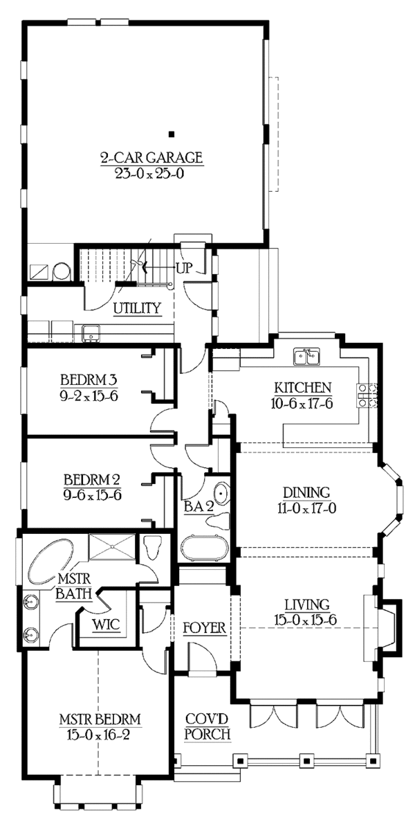 Home Plan - Craftsman Floor Plan - Main Floor Plan #132-258