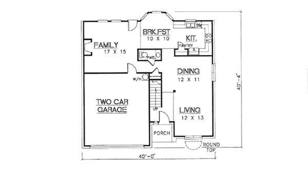 House Plan Design - Traditional Floor Plan - Main Floor Plan #974-18
