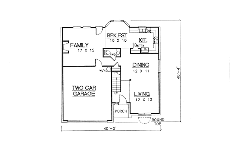House Blueprint - Floor Plan - Main Floor for Traditional House Plan #974-18 - 4 bed, 2.5 bath