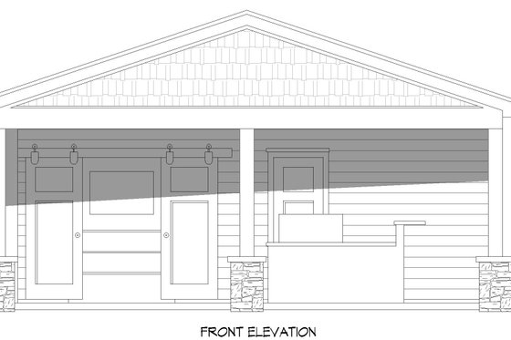 Exterior - Front Elevation 3 for Traditional House Plan #932-692, 1 bath