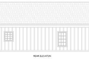 Exterior - Rear Elevation for Traditional House Plan #932-462, 1 bath