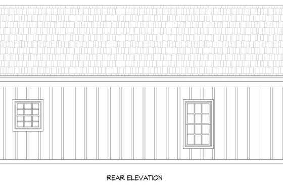 Exterior - Rear Elevation for Traditional House Plan #932-462, 1 bath