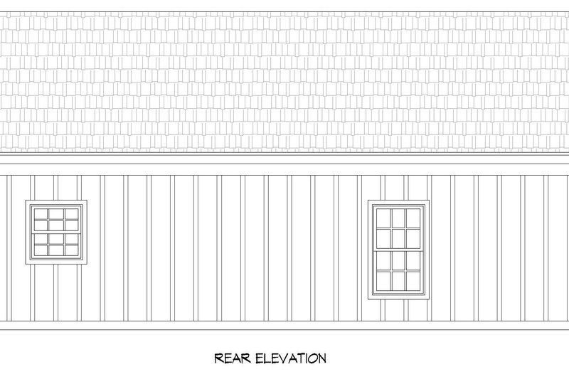 House Plan Design - Exterior - Rear Elevation for Traditional House Plan #932-462, 1 bath