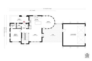 Floor Plan - Main Floor for Traditional House Plan #933-2 - 3 bed, 2.5 bath