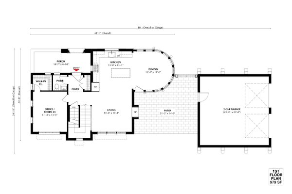 Traditional Floor Plan - Main Floor Plan #933-2