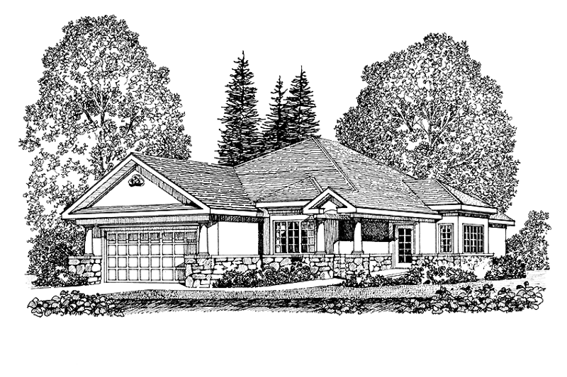 Architectural House Design - Craftsman Exterior - Front Elevation Plan #1016-58
