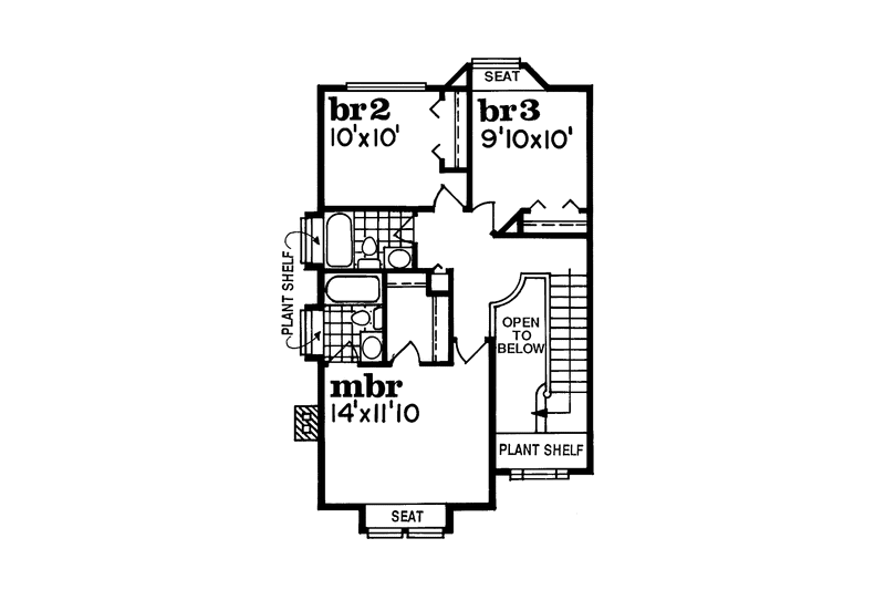 House Plan Design - Floor Plan - Upper Floor for Country House Plan #47-814 - 3 bed, 2.5 bath
