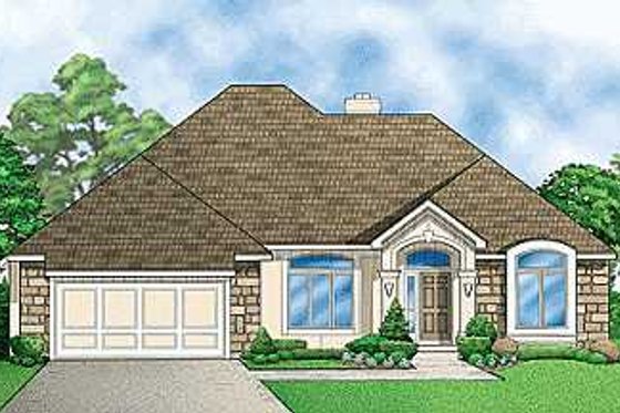 Exterior - Front Elevation for European House Plan #67-337 - 5 bed, 4 bath