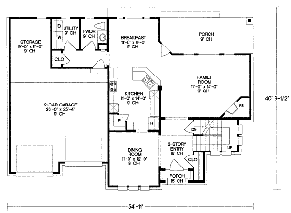 Home Plan - European Floor Plan - Main Floor Plan #20-685