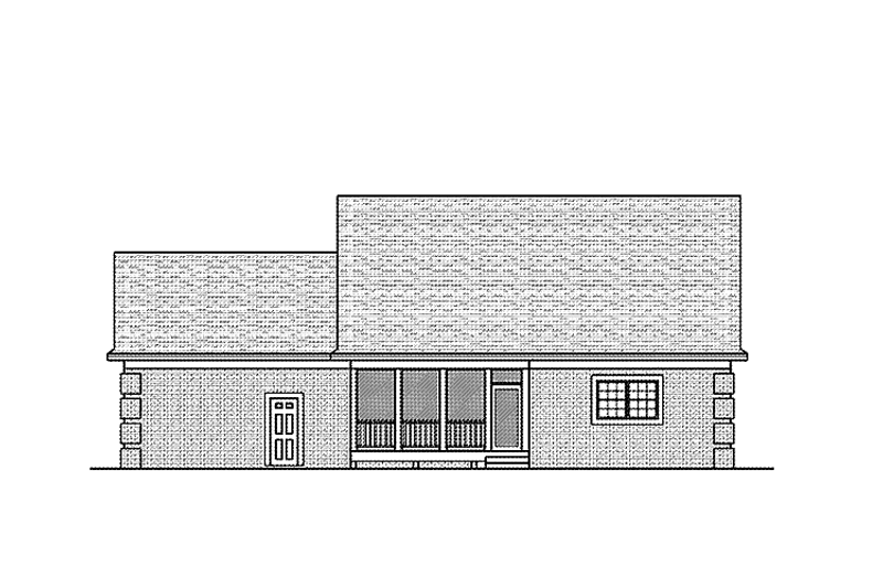 Architectural House Design - Exterior - Rear Elevation for Colonial House Plan #51-1045 - 3 bed, 2 bath