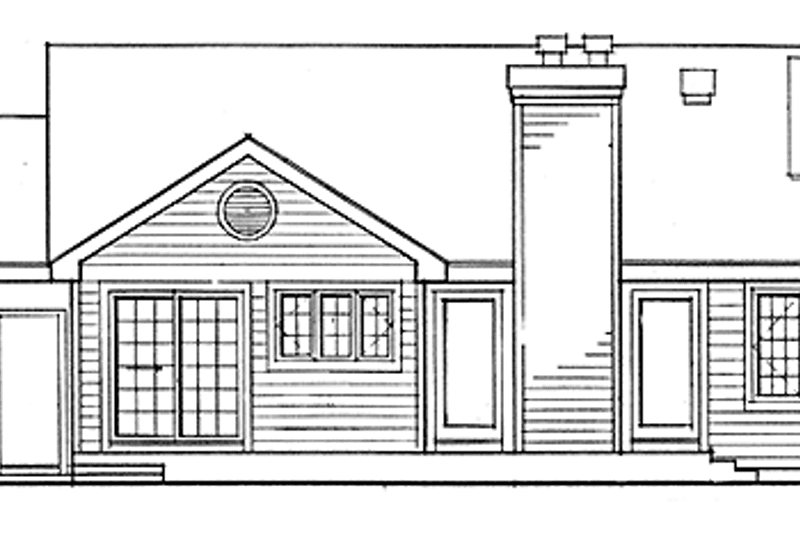 House Plan Design - Exterior - Rear Elevation for Country House Plan #456-56 - 3 bed, 2 bath