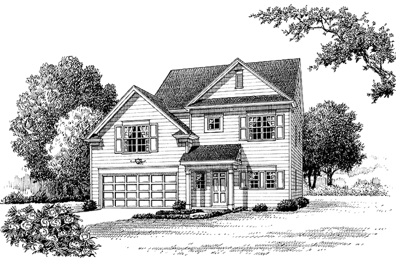 Architectural House Design - Exterior - Front Elevation 3 for Colonial House Plan #453-265 - 3 bed, 2.5 bath