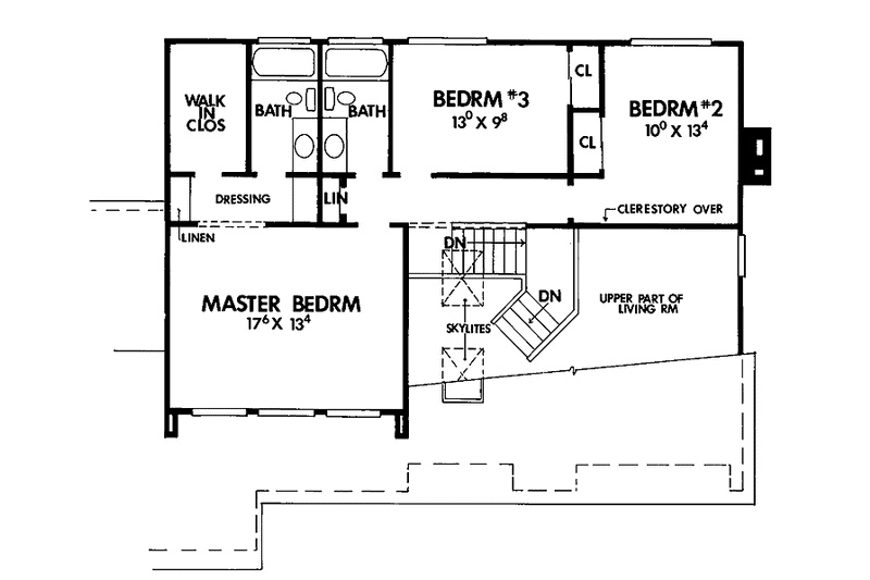 Home Plan - Floor Plan - Upper Floor for Contemporary House Plan #314-259 - 3 bed, 2.5 bath