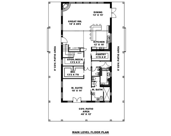 Farmhouse Floor Plan - Main Floor Plan #117-1036