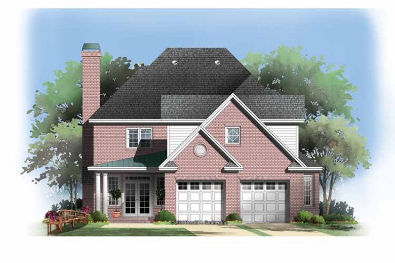 Home Plan - Exterior - Rear Elevation 1 for Colonial House Plan #929-851 - 4 bed, 3.5 bath