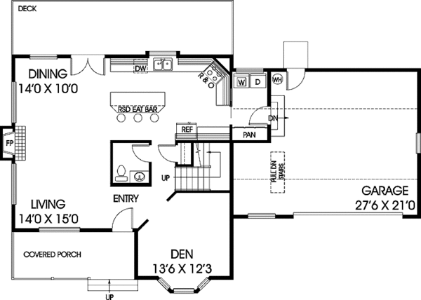 House Plan Design - Colonial Floor Plan - Main Floor Plan #60-1032