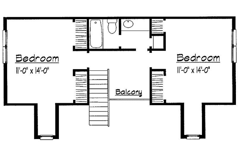 House Blueprint - Floor Plan - Upper Floor for Victorian House Plan #1051-16 - 3 bed, 2.5 bath