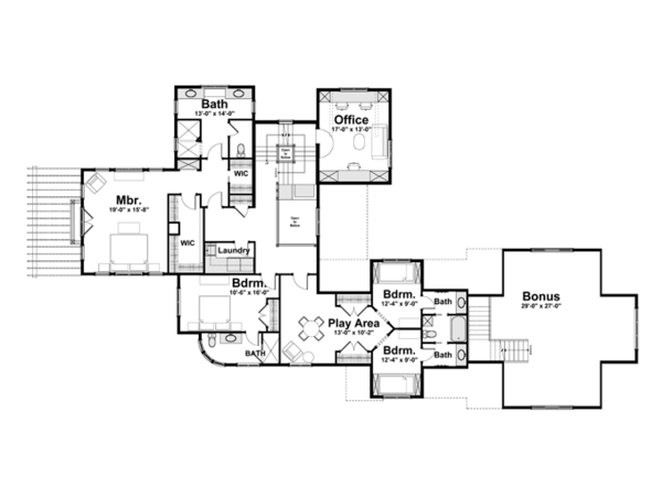Country Floor Plan - Upper Floor Plan #928-214