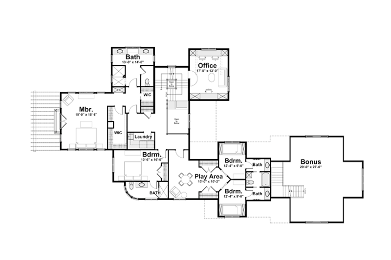 Home Plan - Floor Plan - Upper Floor for Country House Plan #928-214 - 5 bed, 4.5 bath