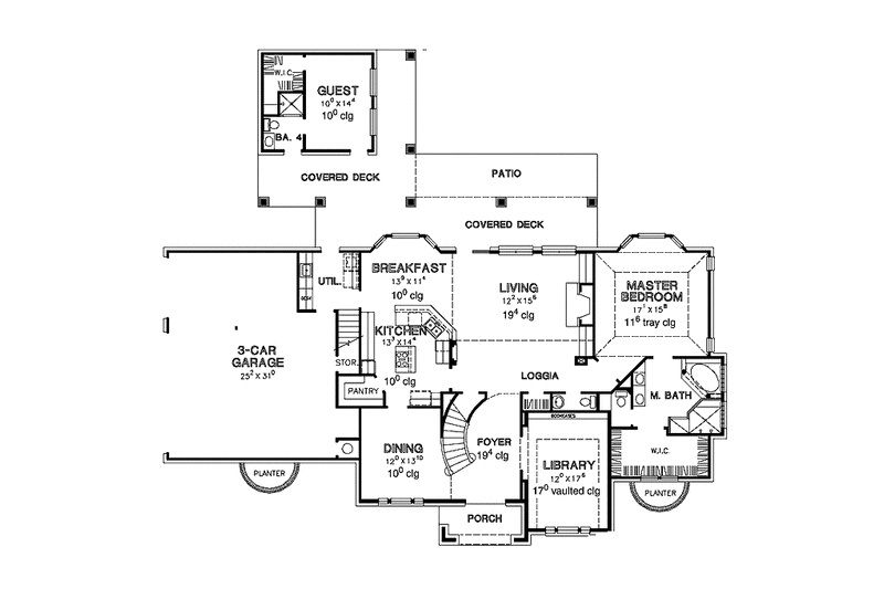 Home Plan - Floor Plan - Main Floor for Mediterranean House Plan #472-321 - 5 bed, 4.5 bath