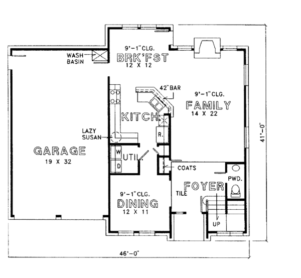 House Plan Design - Traditional Floor Plan - Main Floor Plan #974-31