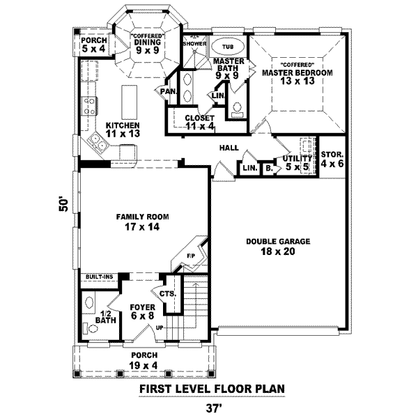 Traditional Floor Plan - Main Floor Plan #81-1377