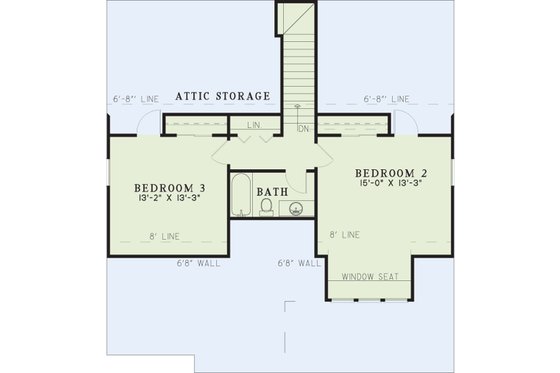 Floor Plan - Upper Floor for European House Plan #17-2255 - 3 bed, 2.5 bath