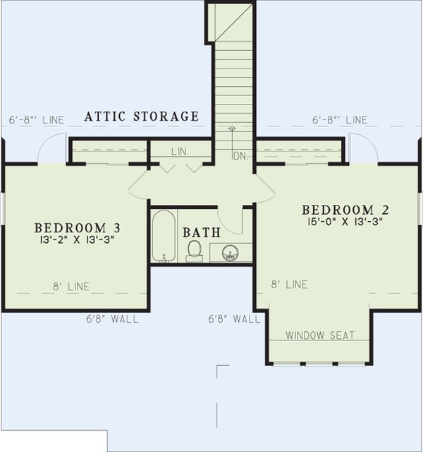 House Design - European Floor Plan - Upper Floor Plan #17-2255