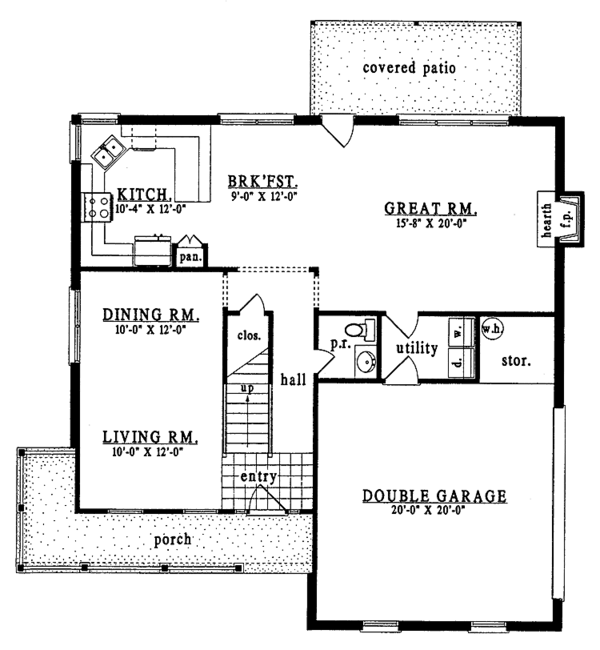 Architectural House Design - Country Floor Plan - Main Floor Plan #42-490