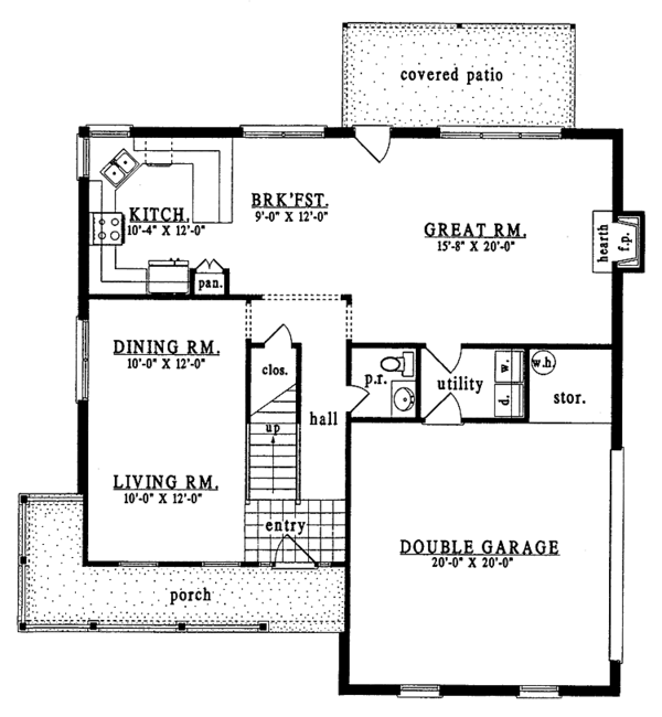 House Plan Design - Country Floor Plan - Main Floor Plan #42-490