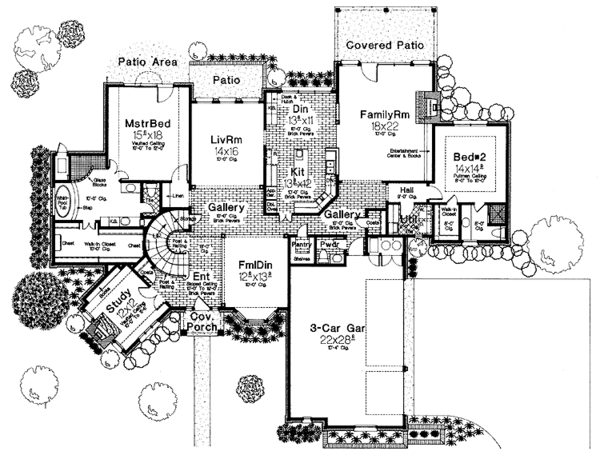 House Plan Design - Country Floor Plan - Main Floor Plan #310-1055