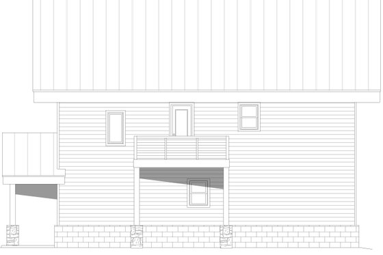 Exterior - Rear Elevation for Contemporary House Plan #932-1109 - 2 bed, 2.5 bath