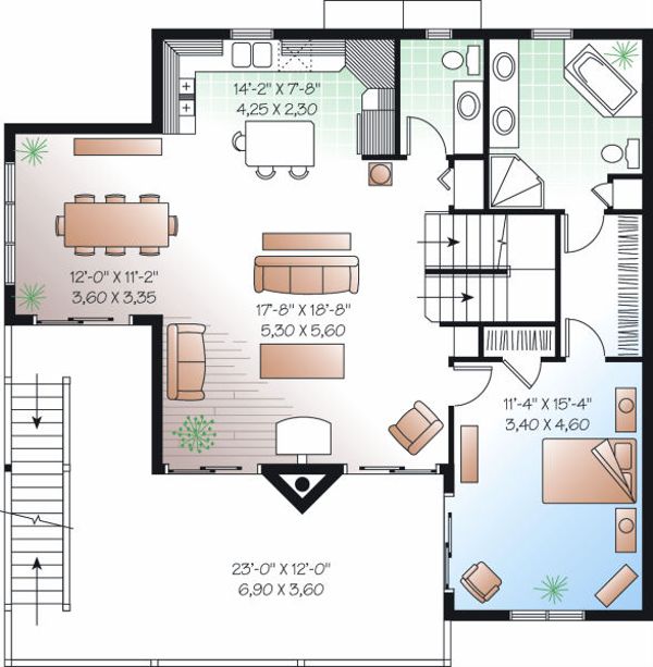 House Blueprint - Traditional Floor Plan - Upper Floor Plan #23-869