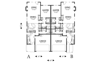 Floor Plan - Main Floor for Craftsman House Plan #48-368 - 3 bed, 2.5 bath