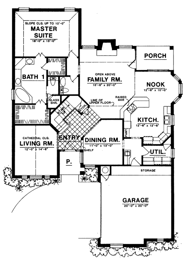 Home Plan - Traditional Floor Plan - Main Floor Plan #40-461