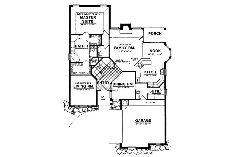 Home Plan - Floor Plan - Main Floor for Traditional House Plan #40-461 - 4 bed, 2.5 bath
