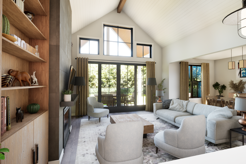 House Blueprint - Interior - Family Room 1 for Farmhouse House Plan #48-1219 - 2 bed, 2 bath