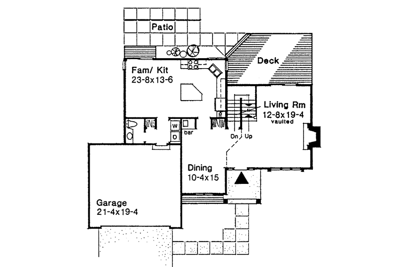 Home Plan - Floor Plan - Main Floor for Contemporary House Plan #320-848 - 2 bed, 2 bath