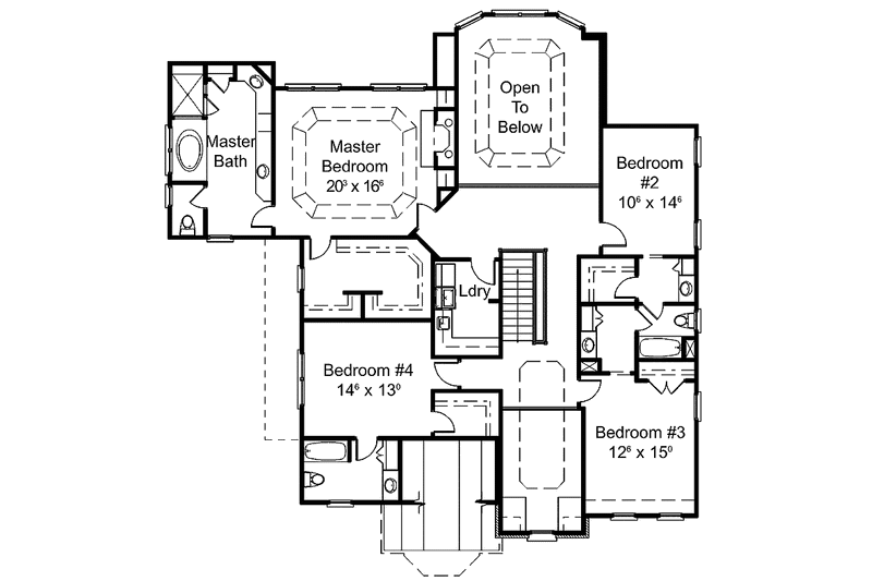 Home Plan - Floor Plan - Upper Floor for Country House Plan #429-297 - 5 bed, 4 bath