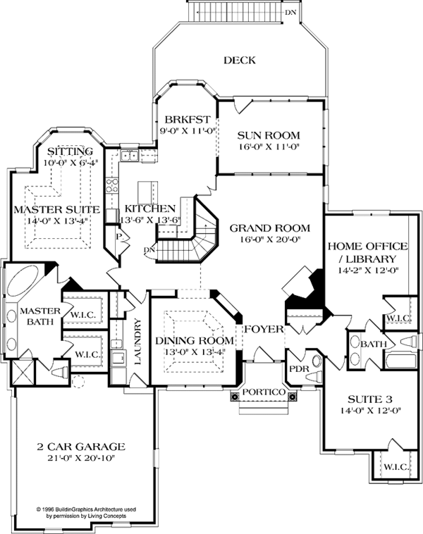 Dream House Plan - Traditional Floor Plan - Main Floor Plan #453-568