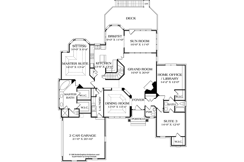 Dream House Plan - Floor Plan - Main Floor for Traditional House Plan #453-568 - 5 bed, 4.5 bath