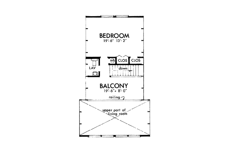 Home Plan - Floor Plan - Upper Floor for European House Plan #320-1218 - 2 bed, 1.5 bath