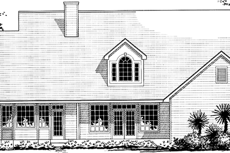 Architectural House Design - Exterior - Rear Elevation for Country House Plan #472-45 - 5 bed, 3 bath