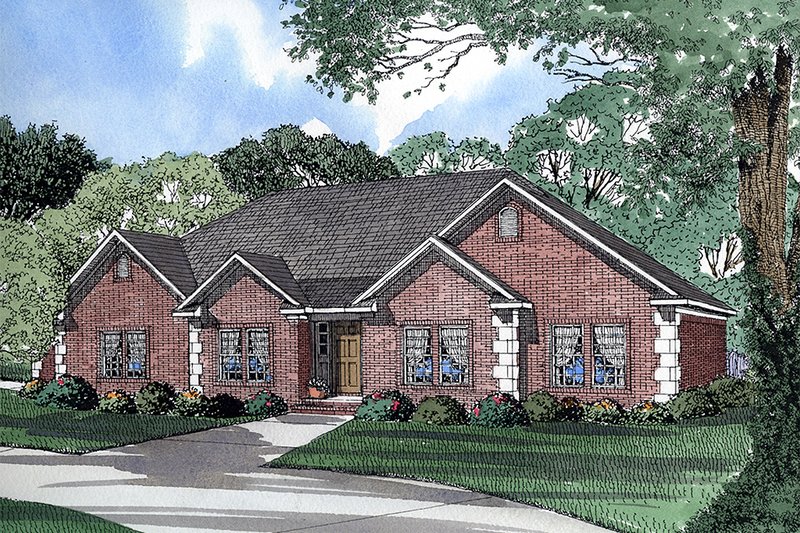 House Plan Design - European Exterior - Front Elevation Plan #17-111