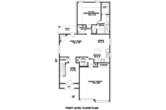 Floor Plan - Main Floor for Traditional House Plan #81-13631 - 4 bed, 2.5 bath